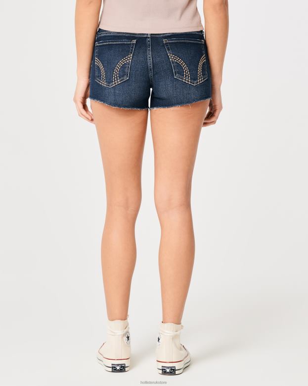 Bottoms Hollister Women Low-Rise Dark Wash Denim Shorts 3\\ 48820738 Dark Wash